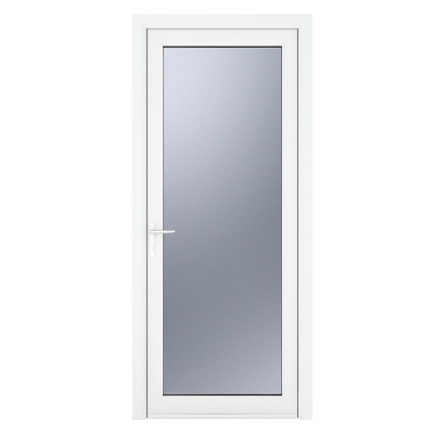 crystal direct white upvc full glass obscure double glazed single external door right hand open